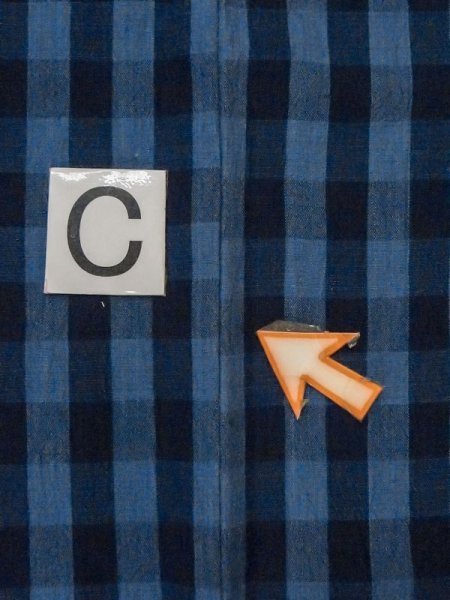 Photo13: M0620J Used Japanese men  Blue Women's Yukata / Cotton/hemp Plaid Checks   (Grade D) (13)