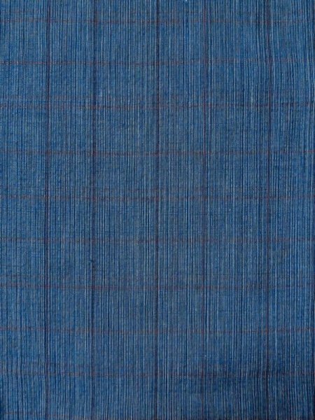 Photo3: M0620K Used Japanese men Dark Blue Women's Yukata / Cotton. Plaid Checks   (Grade C) (3)