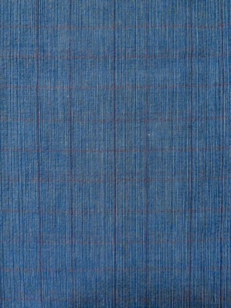 Photo4: M0620K Used Japanese men Dark Blue Women's Yukata / Cotton. Plaid Checks   (Grade C) (4)