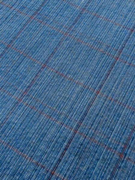 Photo7: M0620K Used Japanese men Dark Blue Women's Yukata / Cotton. Plaid Checks   (Grade C) (7)