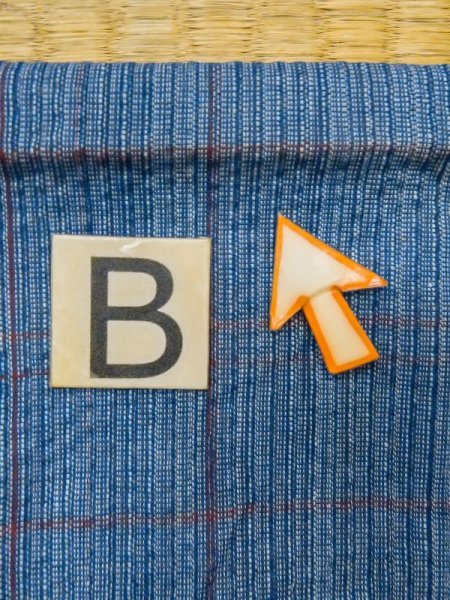 Photo13: M0620K Used Japanese men Dark Blue Women's Yukata / Cotton. Plaid Checks   (Grade C) (13)