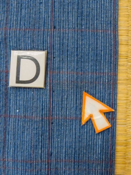 Photo15: M0620K Used Japanese men Dark Blue Women's Yukata / Cotton. Plaid Checks   (Grade C) (15)