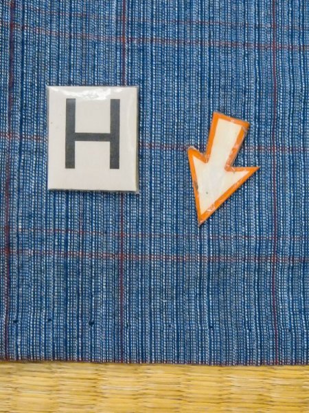 Photo19: M0620K Used Japanese men Dark Blue Women's Yukata / Cotton. Plaid Checks   (Grade C) (19)