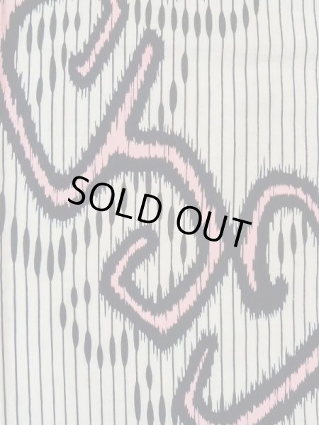 Photo4: M0620L Used Japanese men  Black Women's Yukata / Cotton/hemp Stripes,   (Grade C) (4)