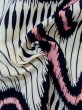Photo6: M0620L Used Japanese men  Black Women's Yukata / Cotton/hemp Stripes,   (Grade C) (6)