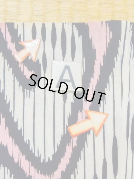 Photo9: M0620L Used Japanese men  Black Women's Yukata / Cotton/hemp Stripes,   (Grade C) (9)