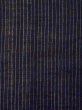 Photo6: M0620M Used Japanese men Dark Black Men's Yukata / Linen. Stripes The right side sleeve is missing.  (Grade D) (6)