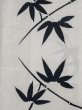 Photo3: M0620N Used Japanese women  White YUKATA summer(made in Japan) / Linen. Bamboo leaf   (Grade C) (3)