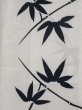 Photo3: M0620N Used Japanese men  White Men's Yukata / Linen. Bamboo leaf   (Grade C) (3)