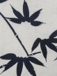 Photo5: M0620N Used Japanese women  White YUKATA summer(made in Japan) / Linen. Bamboo leaf   (Grade C) (5)