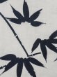 Photo5: M0620N Used Japanese men  White Men's Yukata / Linen. Bamboo leaf   (Grade C) (5)