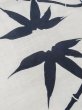 Photo7: M0620N Used Japanese men  White Men's Yukata / Linen. Bamboo leaf   (Grade C) (7)