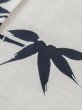 Photo8: M0620N Used Japanese men  White Men's Yukata / Linen. Bamboo leaf   (Grade C) (8)