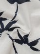 Photo9: M0620N Used Japanese men  White Men's Yukata / Linen. Bamboo leaf   (Grade C) (9)