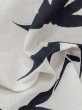 Photo10: M0620N Used Japanese men  White Men's Yukata / Linen. Bamboo leaf   (Grade C) (10)
