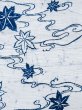 Photo3: M0620O Used Japanese men  White Men's Yukata / Cotton/hemp MOMIJI maple leaf,   (Grade C) (3)