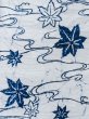 Photo4: M0620O Used Japanese men  White Men's Yukata / Cotton/hemp MOMIJI maple leaf,   (Grade C) (4)