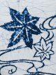 Photo5: M0620O Used Japanese men  White Men's Yukata / Cotton/hemp MOMIJI maple leaf,   (Grade C) (5)