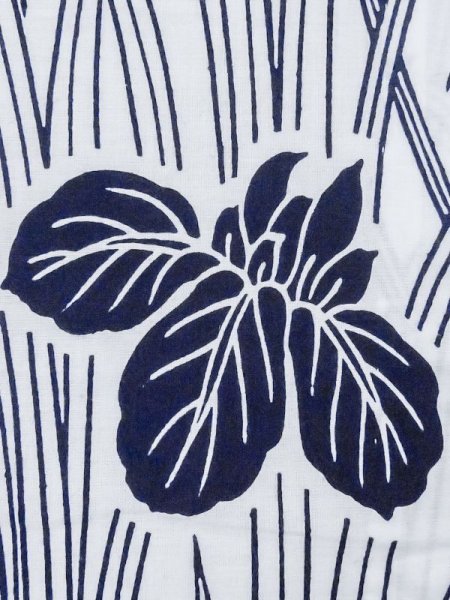 Photo7: M0620P Used Japanese men  White Women's Yukata / Cotton. Iris   (Grade C) (7)