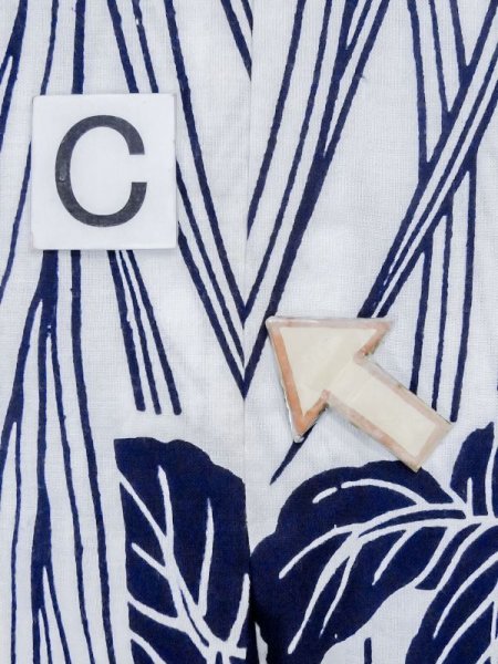 Photo16: M0620P Used Japanese men  White Women's Yukata / Cotton. Iris   (Grade C) (16)