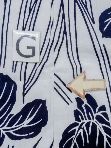 Photo20: M0620P Used Japanese men  White Women's Yukata / Cotton. Iris   (Grade C) (20)