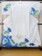 Photo1: M0620Q Used Japanese women  White YUKATA summer(made in Japan) / Cotton. Folding fan   (Grade C) (1)