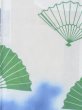 Photo4: M0620Q Used Japanese men  White Men's Yukata / Cotton. Folding fan   (Grade C) (4)