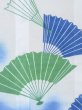 Photo5: M0620Q Used Japanese men  White Men's Yukata / Cotton. Folding fan   (Grade C) (5)