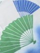 Photo10: M0620Q Used Japanese women  White YUKATA summer(made in Japan) / Cotton. Folding fan   (Grade C) (10)