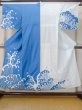 Photo1: M0620R Used Japanese men  White Men's Yukata / Cotton. Wave   (Grade C) (1)