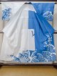 Photo2: M0620R Used Japanese men  White Men's Yukata / Cotton. Wave   (Grade C) (2)
