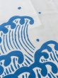 Photo10: M0620R Used Japanese men  White Men's Yukata / Cotton. Wave   (Grade C) (10)