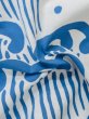 Photo12: M0620R Used Japanese men  White Men's Yukata / Cotton. Wave   (Grade C) (12)