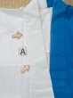 Photo14: M0620R Used Japanese women  White YUKATA summer(made in Japan) / Cotton. Wave   (Grade C) (14)