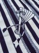 Photo9: M0620S Used Japanese men  White Men's Yukata / Cotton/hemp Folding fan,   (Grade C) (9)