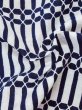 Photo10: M0620T Used Japanese men  White Women's Yukata / Cotton/hemp Abstract pattern   (Grade C) (10)
