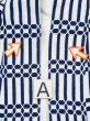 Photo12: M0620T Used Japanese men  White Women's Yukata / Cotton/hemp Abstract pattern   (Grade C) (12)