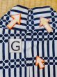 Photo18: M0620T Used Japanese men  White Women's Yukata / Cotton/hemp Abstract pattern   (Grade C) (18)