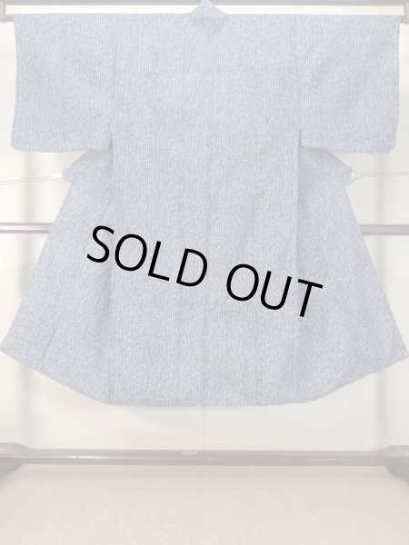 Photo2: M0620V Used Japanese men  Light Blue Men's Yukata / Cotton. Plaid Checks,   (Grade C) (2)