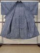 Photo2: M0620V Used Japanese men  Light Blue Men's Yukata / Cotton. Plaid Checks,   (Grade C) (2)