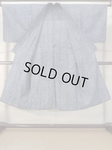 Photo3: M0620V Used Japanese men  Light Blue Men's Yukata / Cotton. Plaid Checks,   (Grade C) (3)