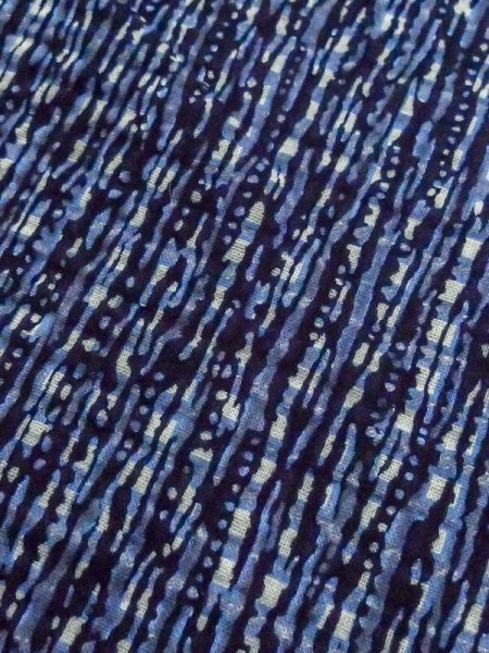 Photo8: M0620V Used Japanese men  Light Blue Men's Yukata / Cotton. Plaid Checks,   (Grade C) (8)