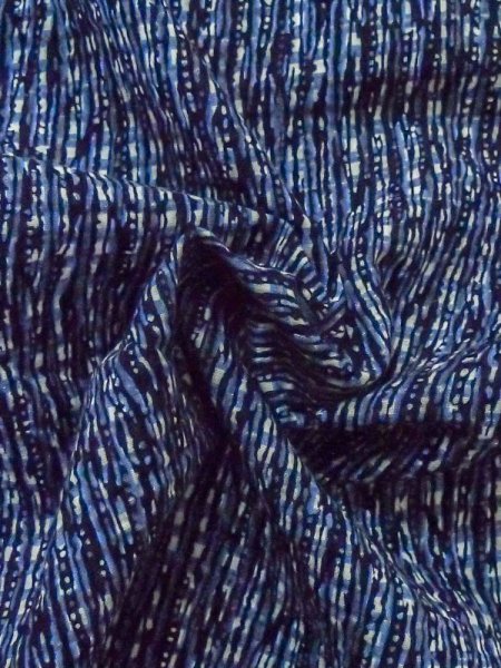 Photo9: M0620V Used Japanese men  Light Blue Men's Yukata / Cotton. Plaid Checks,   (Grade C) (9)