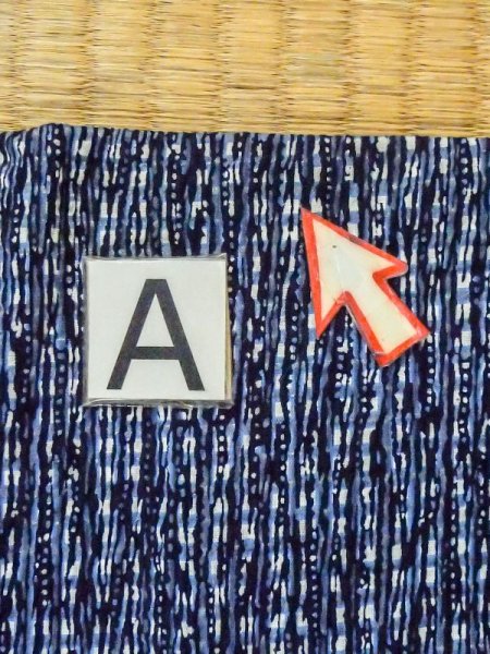 Photo12: M0620V Used Japanese men  Light Blue Men's Yukata / Cotton. Plaid Checks,   (Grade C) (12)