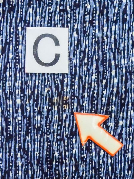 Photo14: M0620V Used Japanese men  Light Blue Men's Yukata / Cotton. Plaid Checks,   (Grade C) (14)