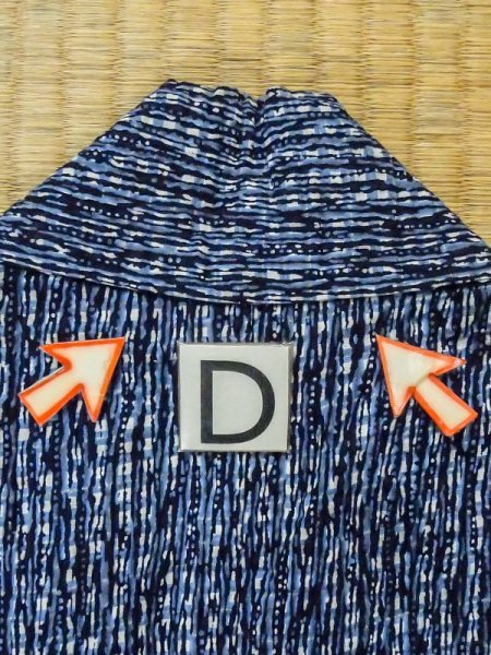 Photo15: M0620V Used Japanese men  Light Blue Men's Yukata / Cotton. Plaid Checks,   (Grade C) (15)