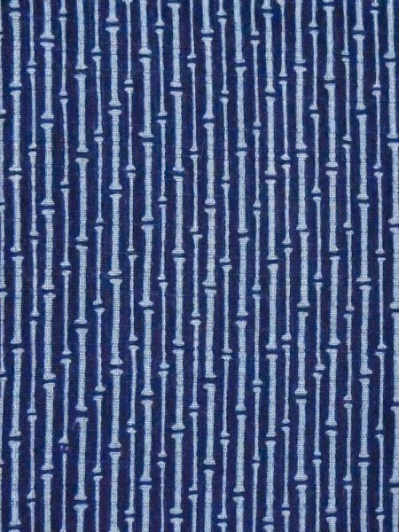 Photo5: M0620W Used Japanese men  Indigo Blue Men's Yukata / Cotton. Bamboo   , Brand: Chikusen  (Grade B) (5)