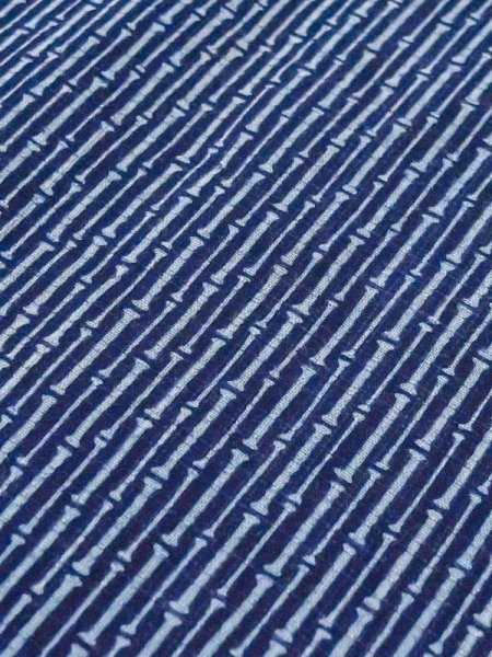 Photo7: M0620W Used Japanese men  Indigo Blue Men's Yukata / Cotton. Bamboo   , Brand: Chikusen  (Grade B) (7)