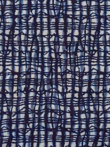 Photo5: M0620X Used Japanese men  Gray Men's Yukata / Cotton/hemp Plaid Checks,   (Grade C) (5)