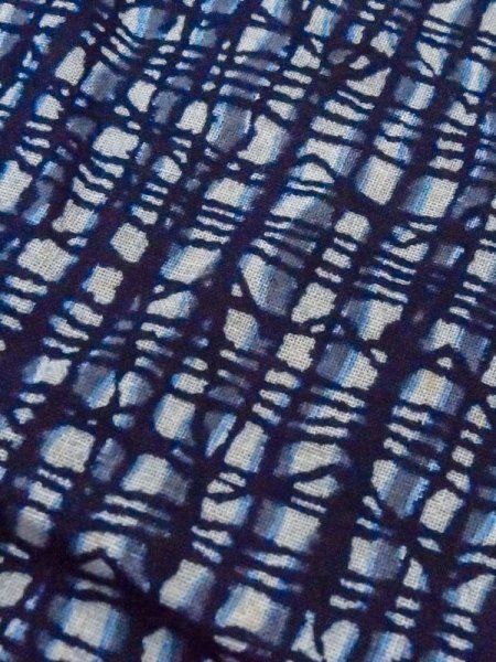 Photo8: M0620X Used Japanese men  Gray Men's Yukata / Cotton/hemp Plaid Checks,   (Grade C) (8)